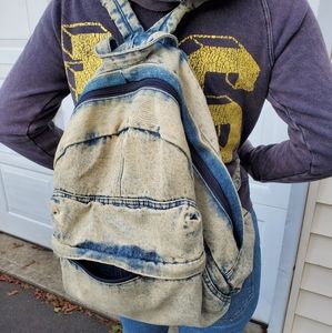 Vintage denim wash backpack